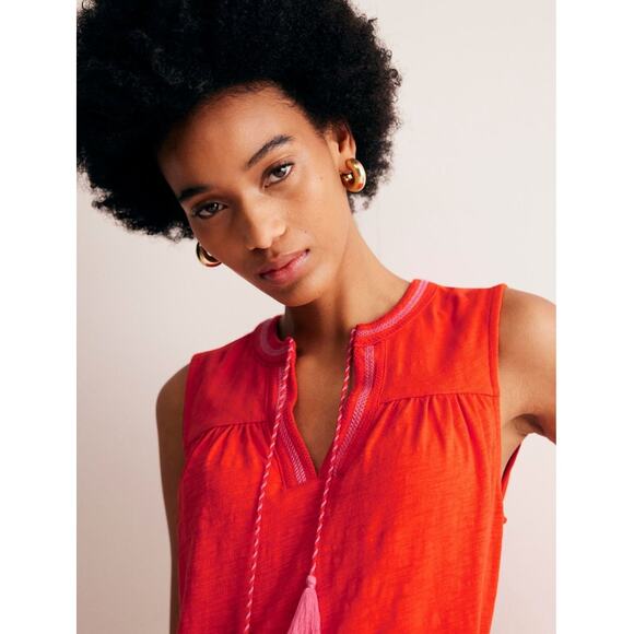 Boden Plus Nadine Notch Cotton Mini Dress Orange Size 20-22 Long - Picture 2 of 10